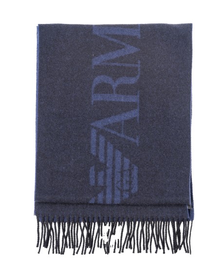 Shop EMPORIO ARMANI  Sciarpa: Emporio Armani sciarpa in lana con logo.
Jacquard.
Brand logo.
Maglia leggera.
Composizione: 100% Lana.
Fabbricato in Italia.. 625072 3F364-00035